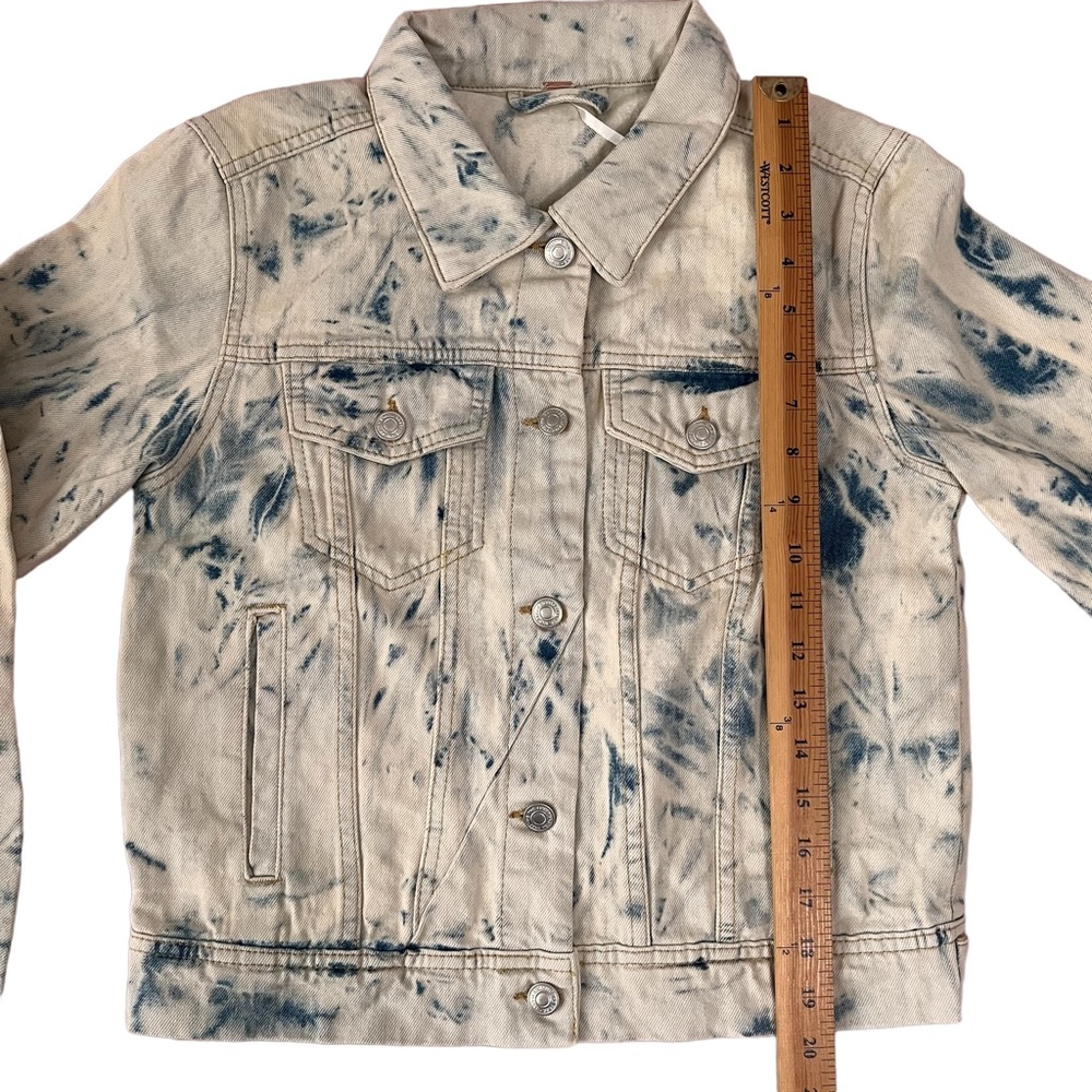 NWT Free People Rumors Bleach Tie Dye Denim Jean Jacket | Jones Tie Dye Blue | S - Picture 6 of 8
